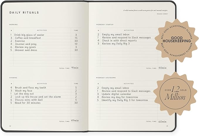 Full Focus Sea Blue Linen Planner by Michael Hyatt - The #1 Daily Planner to Set Annual Goals, Increase Focus, Eliminate Overwhelm, and Achieve Your Biggest Goals - Hardcover