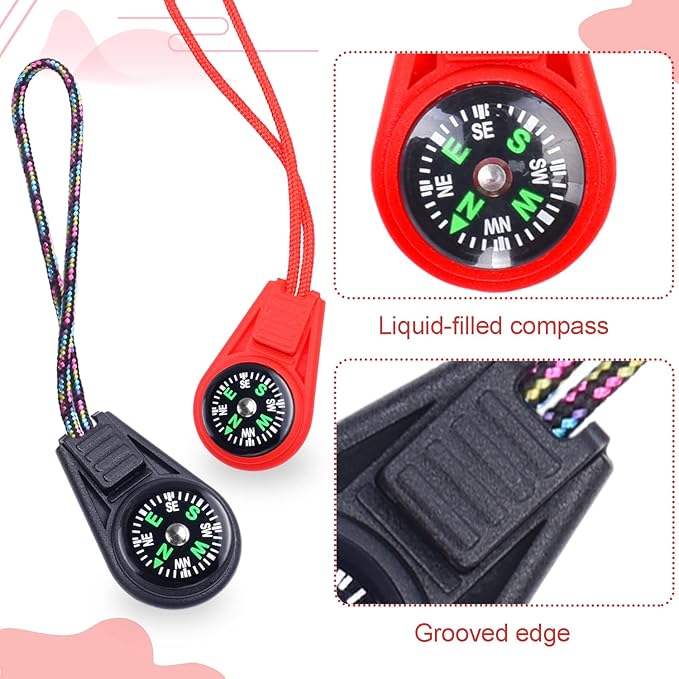 Mini Compass for Kids Compass Keychain，Button Compass Bulk kit，Paracord Hiking Survival Small Compasses，Kids Scout Compass.