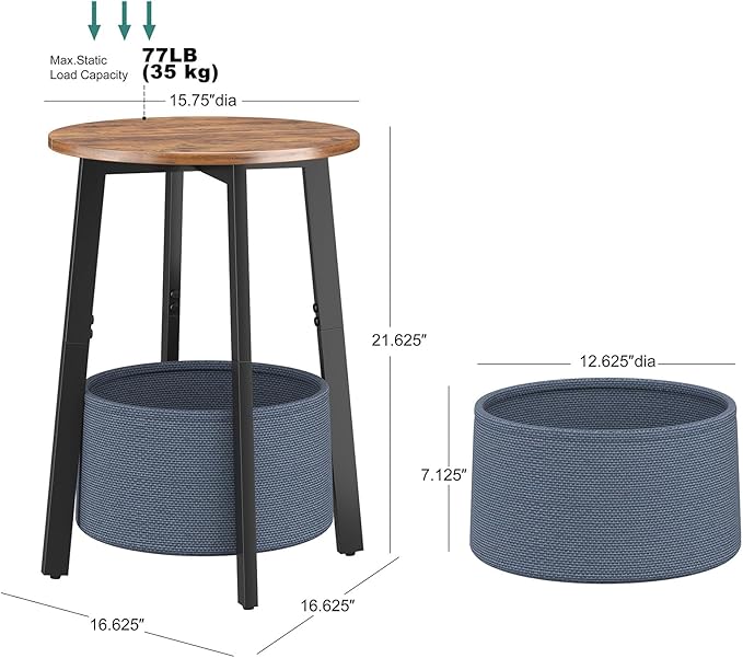 sthmec Small Round Side End Table - Image 3