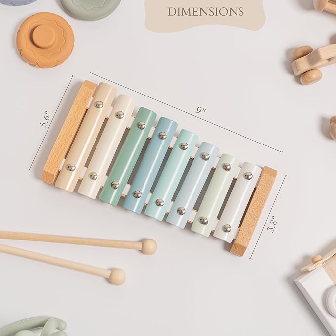 Xylophone-Neutral Colors Toddler Toys-Aesthetic Kids Musical Instrument-Montessori Toys-Modern Boho Xylophone for Kids Playroom-Gender Neutral Baby Gifts-Wood Xylophone-Baby Xylophone Toy-Wooden Toy
