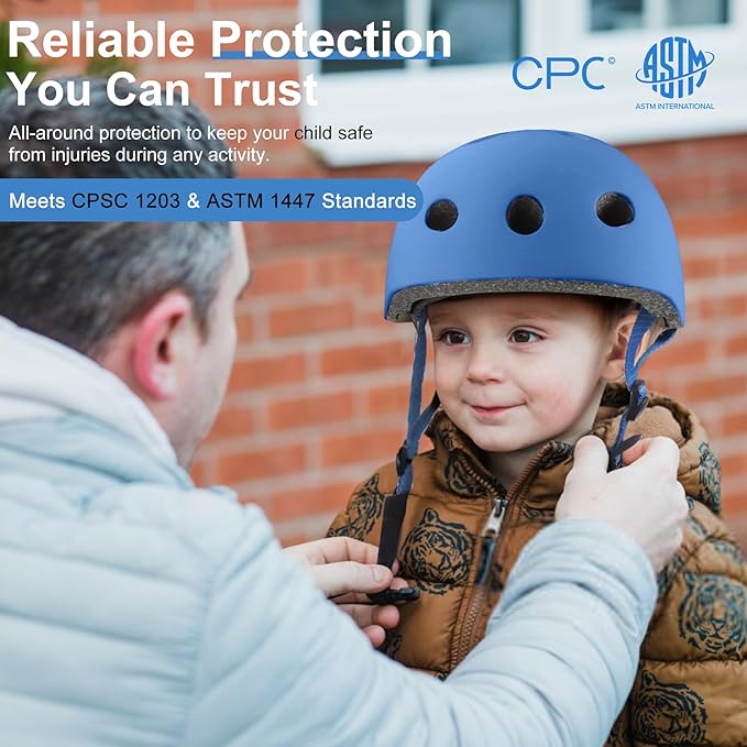 Vvinca Kids Toddlers Bike Helmet Adjustable for Ages 3-5-8 Years, Knee Pads and Elbow Pads Set Wrist Guard Sports Protective Gear Set for Roller Skate Bicycle Skateboard Scooter Girl Boy Birthday Gift