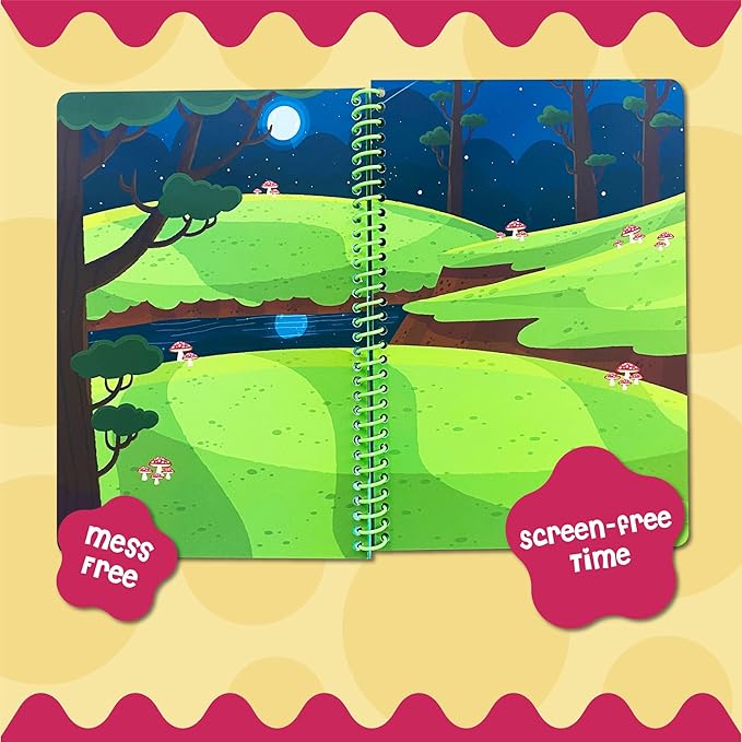 Stick4Ever Jelly Sticker Book - for Kids - Waterproof, Easy to Clean Jelly Stickers for Kids - Reusable Sticker Book for Toddlers with 50 Pcs of Reusable Stickers (Forest)