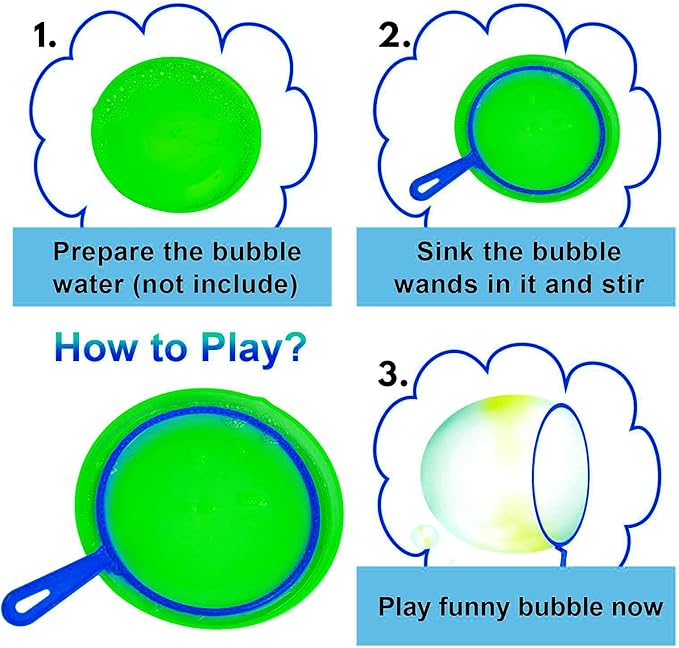 Roberly 15 Pack Bubble Wands Set with Tray Bulk Funny Bubble Making Toy for Kids - Summer Outdoor Toys & Also Gifts for Kids Birthday Games Party Favors