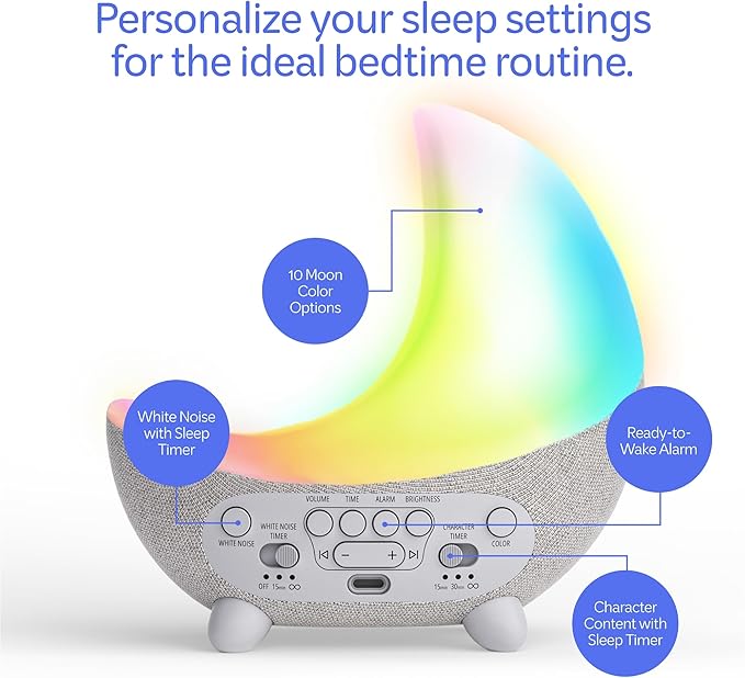 Move2Play, Dozi Sound Machine | 3Hrs+ of Content | Night Light | Toddler & Kids Alarm Clock | Soother | Ok to Wake | White Noise & Lullaby Music | Birthday Gift for 2, 3, 4, 5+ Year Old Boys & Girls