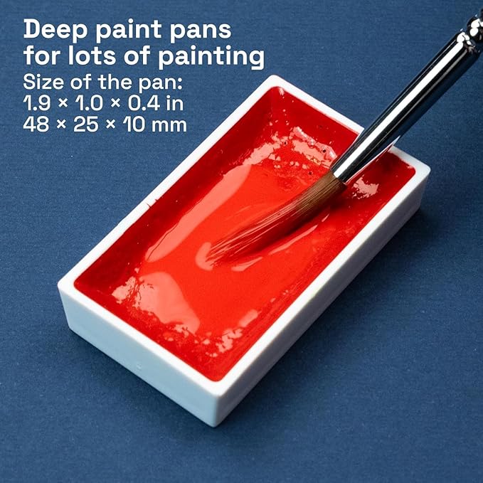 ARTISTRO Professional Watercolor Paint Set for Adults - 24 Pigment-Rich Colors, XL Pans, ASTM-I Lightfastness, High Tinting Strength Watercolor Set for Professionals made by Professionals