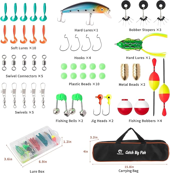 Kids Fishing Pole Kit Set，Portable Telescopic Fishing Rod and Reel Combo Full Kits for Boys, Girls, Beginner, Youth