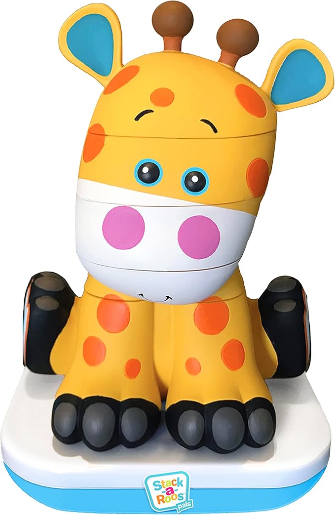 Stack-a-Roos Baby Giraffe by Salus Brands - Animal Stacking Toy, Educational Early Learning Toy for Infants Babies Toddlers, Age 12+ Months - Great Baby Gifts, STEM