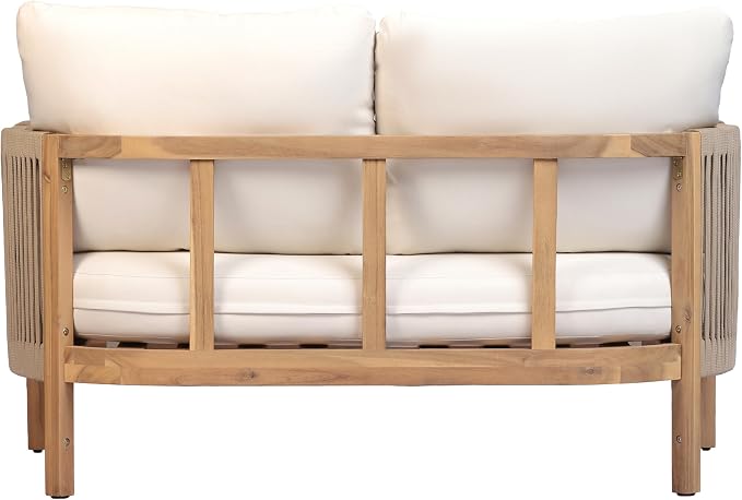 Christopher Knight Home Outdoor Acacia Wood Loveseat - Image 7