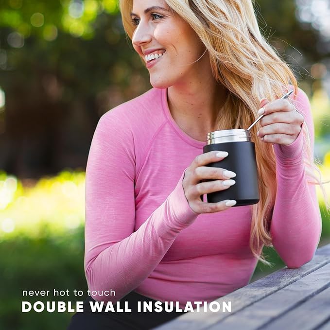 Simple Modern Food Jar for Hot Food | Reusable Stainless Steel Vacuum Insulated Leak Proof Lunch Storage for Smoothie Bowl, Soup, Oatmeal | Provision Collection | 12oz | Blush