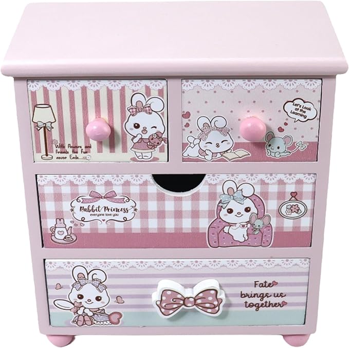 Children Jewelry Box for girls Pink Cute bunny girls jewelry box Little girl birthday christmas Gift kids jewelry box Organizer