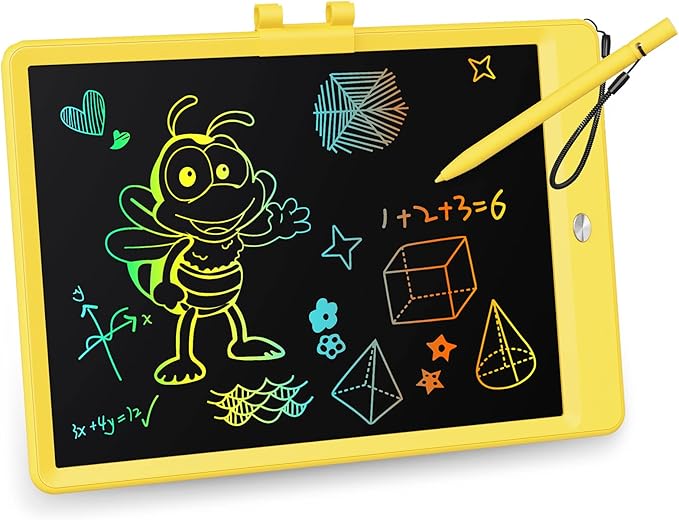 KOKODI LCD Writing Tablet, 10 Inch Colorful Toddler Doodle Board Drawing Tablet, Erasable Reusable Electronic Drawing Pads, Educational and Learning Toy for 3-6 Years Old Boy and Girls
