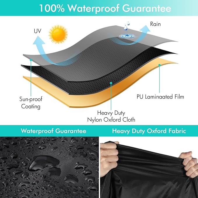 WLEAFJ Patio Sofa Cover Waterproof, Outdoor Loveseat Cover, Heavy Duty Outdoor - Image 4