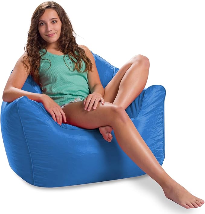 Posh Creations Structured Comfy Seat for Playrooms and Bedrooms, Large Bean Bag Chair, Malibu Lounge, Royal Blue