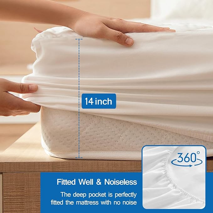 Three Quarter Mattress Pad Waterproof Mattress Protector, Quilted RV Short Full - Image 4