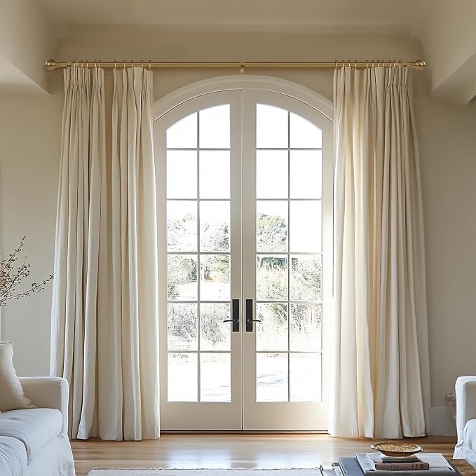 2 Pack Warm Gold Curtain Rods Double - Image 2