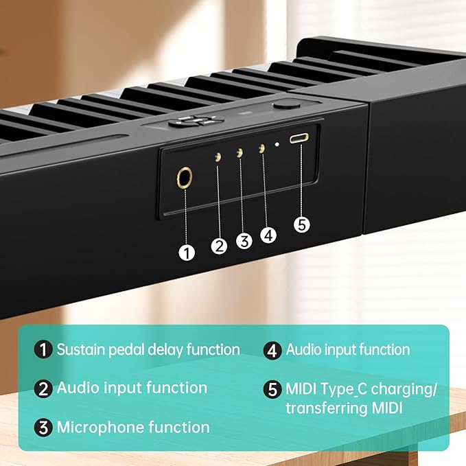 Aodsk 88 Key keyboard piano, Portable Digital Piano with Wooden stand Set for Beginners,128 Tone,128 Rhythm, 20 Demo Song, with Sustain Pedal, Carrying Case, Complimentary Online Piano Lessons