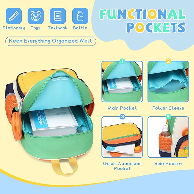 SUN EIGHT Toddler Backpack for Kids Backpacks Preschool Kindergarten Child Bookbag Travel Cute Daycare Backpack (Tiger)