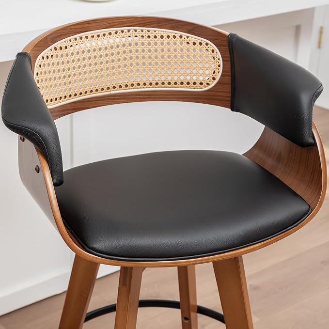 Set of 4 Rattan Swivel Counter Stools - Image 7