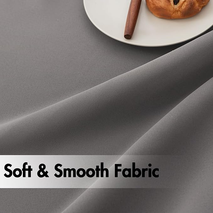 ANRODUO Back Tab Blackout Curtains for Bedroom Living Room, Rod Pocket Pinch Pleated Thermal Insulated Room Darkening Curtains 90 Inches Long 2 Panels, Grey, 52 x 90 Inch