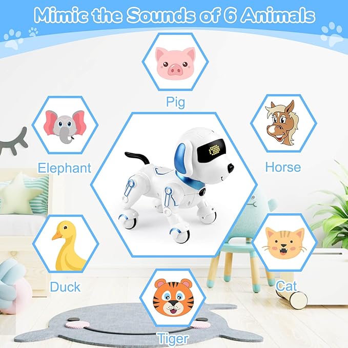 Robot Dog Toys for Kids 8 9 10 11 12, Remote Control Dogs, Robot Dog for Kids 8-12, Pet Robotic, Electric Dog Toy, Robotic Dogs, Toys for 5 6 7 8 9 10 11 12 Years Old Boys Girls, Blue
