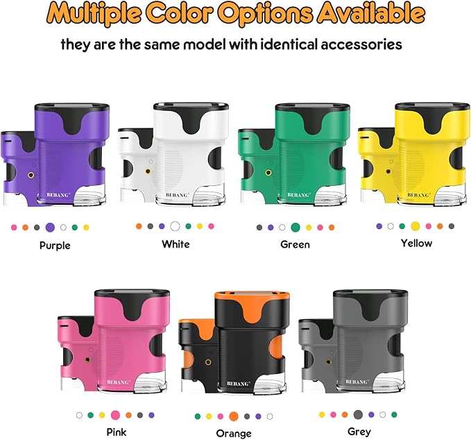 1000X Handheld Microscope for Kids 4K 2.0" Screen Rechargeable Mini Pocket Digital Microscopes w/Slides Kit Portable Edu Gift Age 4-6 8-12 Children Students (Purple)