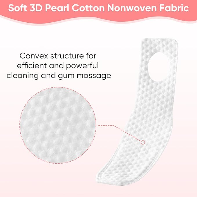 EASICUTI 40Pcs Baby Finger Toothbrush, Dry Wipes Baby Toothbrush, Baby Tongue Cleaner, Newborn Tooth and Gum Wipes, BAB y Oral Cleaner, Infant Toothbrush Mouth Clean for 0-36 Month