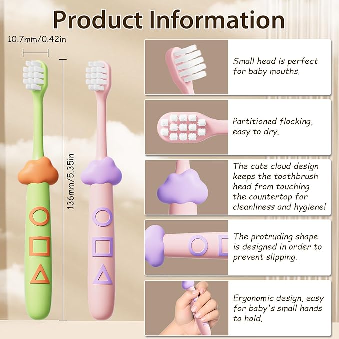 Kids Toothbrushes 8 Pack,Soft Bristle Toothbrush for Toddlers 2-12 Years Old, Cute Multicolor Boys Girls Toothbrushes,Clean Kids Teeth Bristles Not Easy to Shed