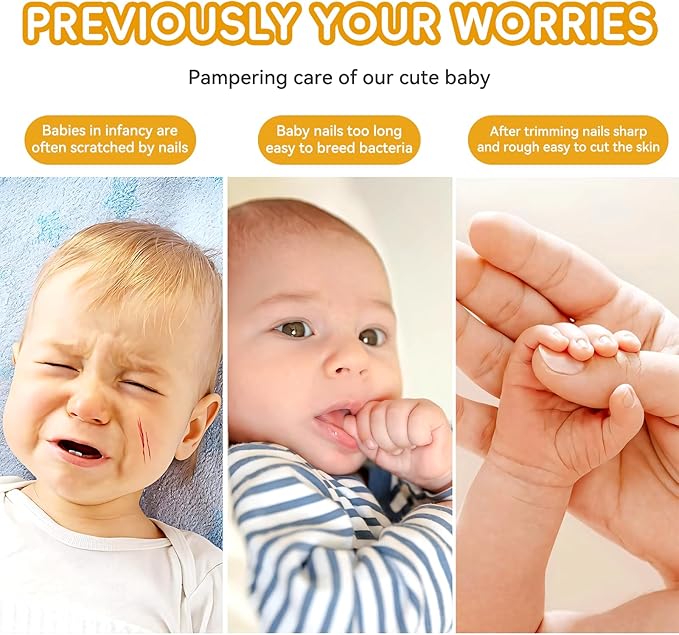 Baby Nail Trimmer Electric, 6 in 1 Baby Nail File Clippers Infant Grooming Kit Manicure Set for Toddler or Adults, Yellow