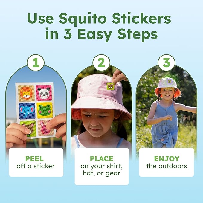BugMD Squito Stickers Mosquito Repellent Patch Stickers for Kids (390 Patches), Safe & Effective Insect Repellent Patches for Toddlers, Kids, Camping, Beach & Outdoor Essentials