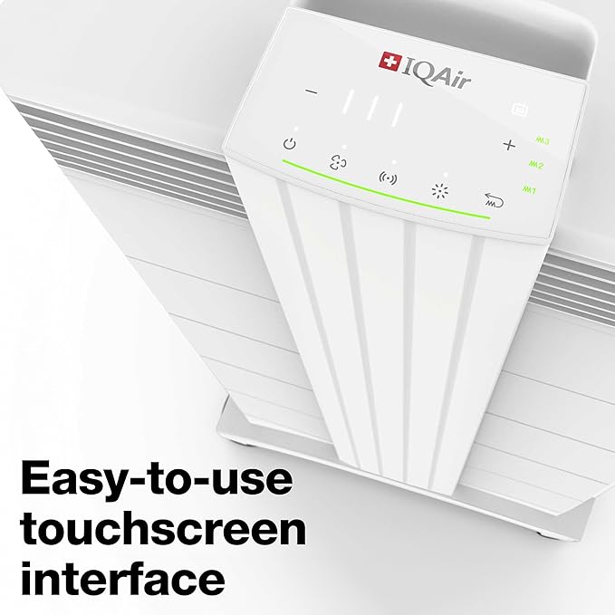 IQAir HealthPro Plus XE Air Purifier - Smart HyperHEPA Filtration for Large Rooms up to 1125 sq ft - Smoke, Viruses, Allergens, Asthma, Mold, Dust, Pets, Swiss Made, WiFi Enabled