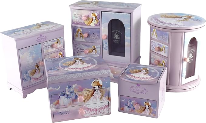 Purple Jewelry Box for Girls - Kids Organizer Little Girl Gift