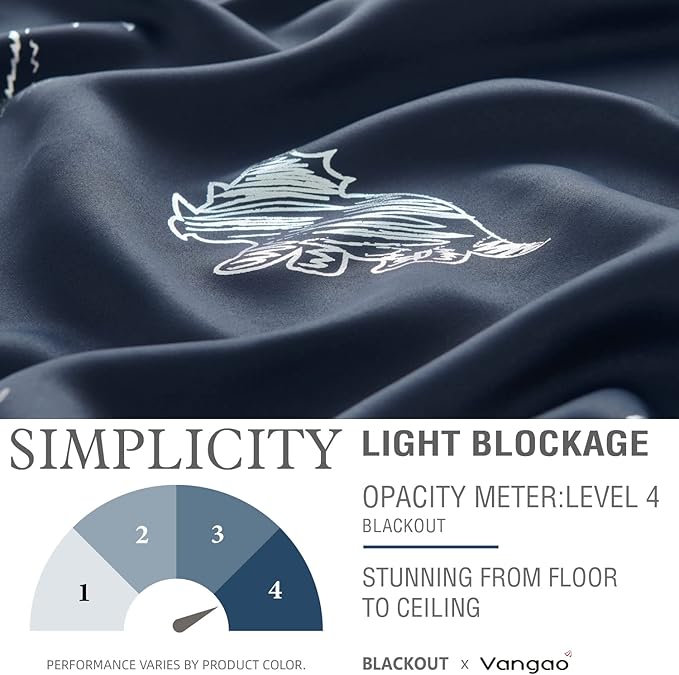 Vangao Kids Curtains Navy Blue Blackout Dinosaur Curtains for Boys Kids Nursery Girls Room Silver Dino Foil Print Thermal Insulated Drapes Grommet Top Window Treatments 63 Inches Length 2 Panels