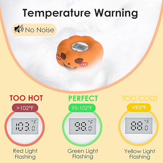 Baby Water Thermometer for Bath Tub Safety - Room & Bath Thermometer for Infants with Temperature Warning - Floating Bathing Toy Gift for Toddlers Newborn Girls Boys