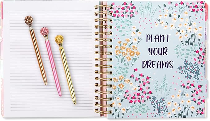 Votum 18-Month Day Large Planner, 2025-2026, Daily, Weekly & Monthly, January 2025 - June 2026, Life Is Good - Appointment Book with 3 Sticker Sheets, Twin-Ring Binding, Notes Pages - School & Work