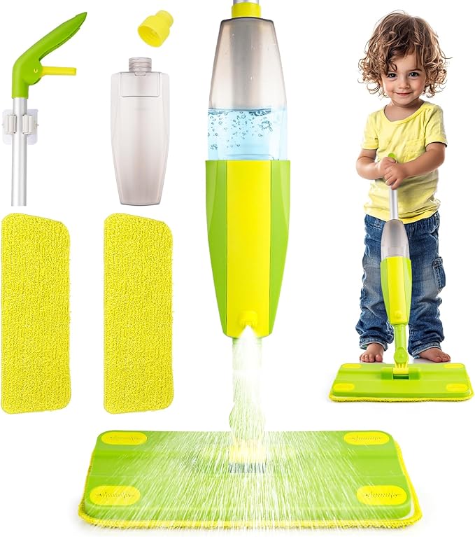 Toddler Spray Mop-Montessori Toys Mini Size Cleaning Mini Mop That Really Spray -Kid Pretend Play Toys Gift for Toddlers Girls Boys