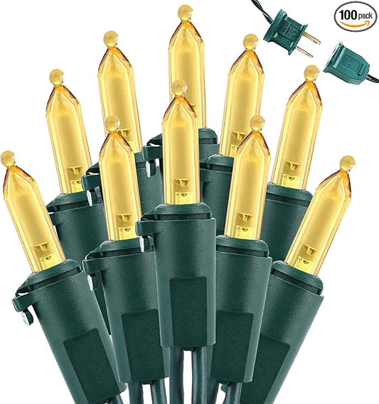 Brizled Mini Christmas Lights, 33ft 100 LED Christmas String Lights Connectable, UL Certified Energy Saving Xmas Tree Light for Indoor Outdoor Bedroom Wedding Party Xmas Tree Decoration, Warm White