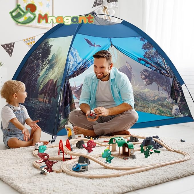 Dinosaur Kids Play Tent-61”x61”x45”Realistic Dinosaur Kids Tent Indoor & Outdoor, Pop Up Play House for Kid, Boys & Girls Age 3-12