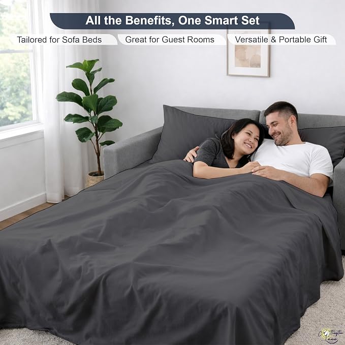 Cottington Lane Sleeper Sofa Sheets Queen Size, 4 Piece Premium Quality 100% - Image 6