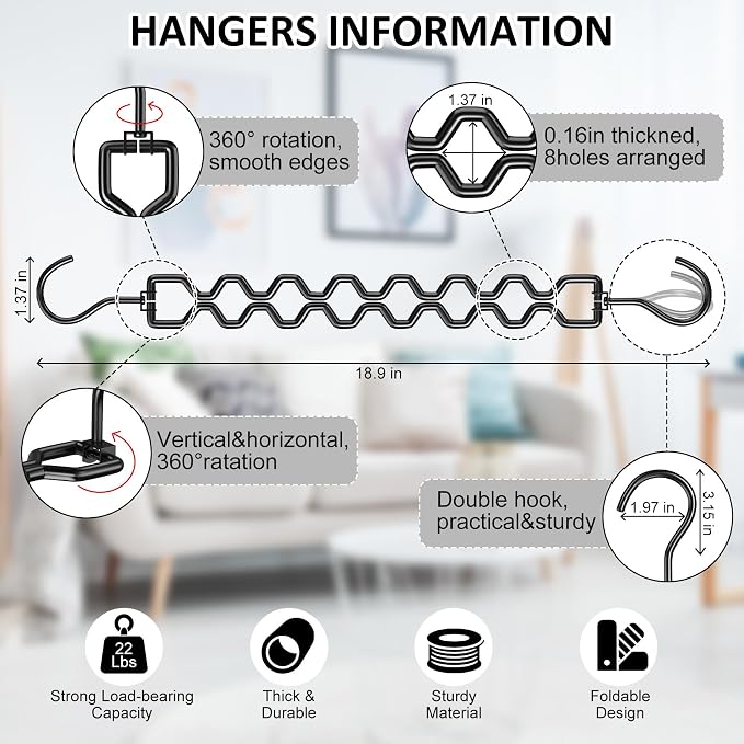 Space Saving Hangers for Clothes 3 Pack, Sturdy Metal Hangers Heavy Duty Magic - Image 4