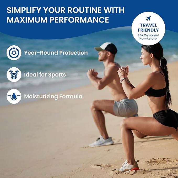 BU SPF 50 Fragrance Free Kids Sunscreen Spray for Face and Body, TSA Travel Size Sunscreen, Clear Non Aeorsol Spray, Non Greasy, Water Resistant and Oil Free, 3.3 oz (3-pack)