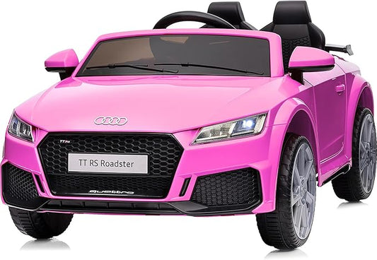 Licensed Audi TTRS Electric Kids Car, 12V Kids Ride-on Toy Car for Toddlers with Remote - Pink
