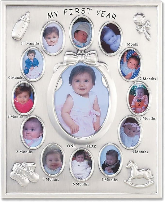 Lawrence Frames 830080 Silver Plated My First Year Picture Frame