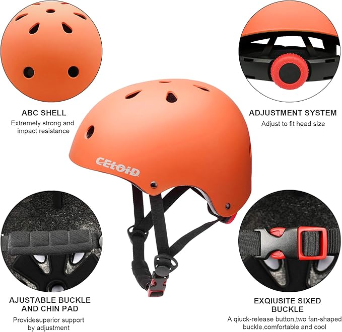 Kids Bike Helmet,Toddler Skateboard Helmets for Ages 2-3-5-8-14 Years Boys Girls，Adjustable Multi-Sport Bicycle Skateboarding Football Roller Skating Scooter Rollerblade Balance Bike Helmet