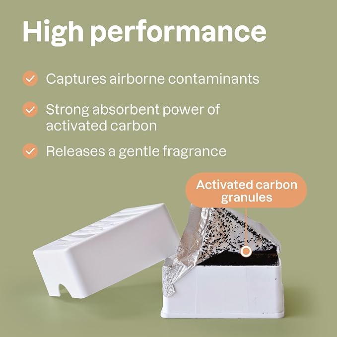 ATTITUDE Air Purifier, Activated Carbon Freshener, Odor Remover, Plant and Mineral-Based, Vegan, Lavender, 8 Ounces (Pack of 12)