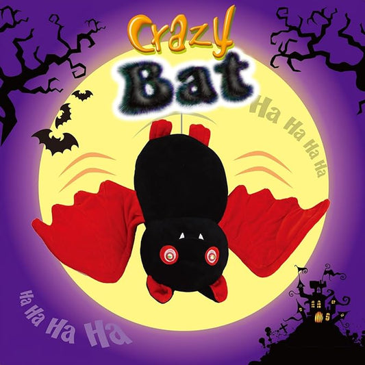 SUNLIN Interactive Halloween Bat Cute Soft Plush Toy Gift for Adults & Kids 3+, Touch & Sound Activated Prank with Sound & Glowing Eyes, Scary Party Supplies Home Decor