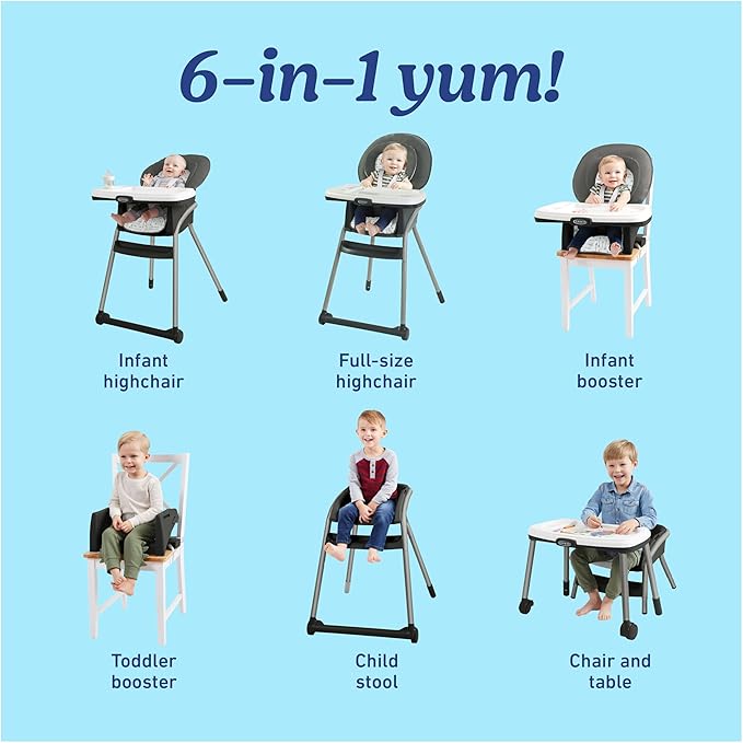 Graco® Table2Table LX 6-in-1 Highchair, Arrows with Infant Head Support & One-Hand Removable Tray