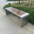 LITFAD Outdoor Indoor Bench Stainless Steel Metal Park Bench by LITFAD