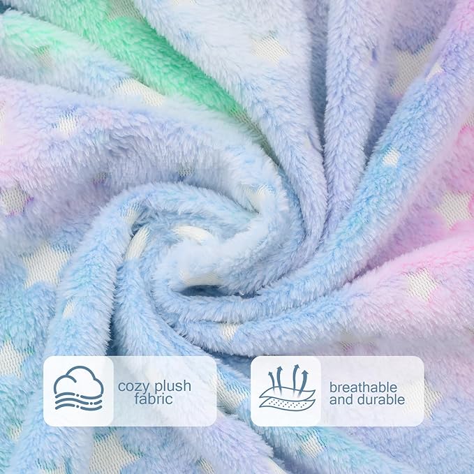 COMAX Kids Bean Bag Chair Turn into Beanbag Bed, Unicorn Toddler Bean Chair for Girl Boy Sleeping, Lazy Children Sofa Couch with Filler, Convertible Child Floor Mattress, Colorful Star