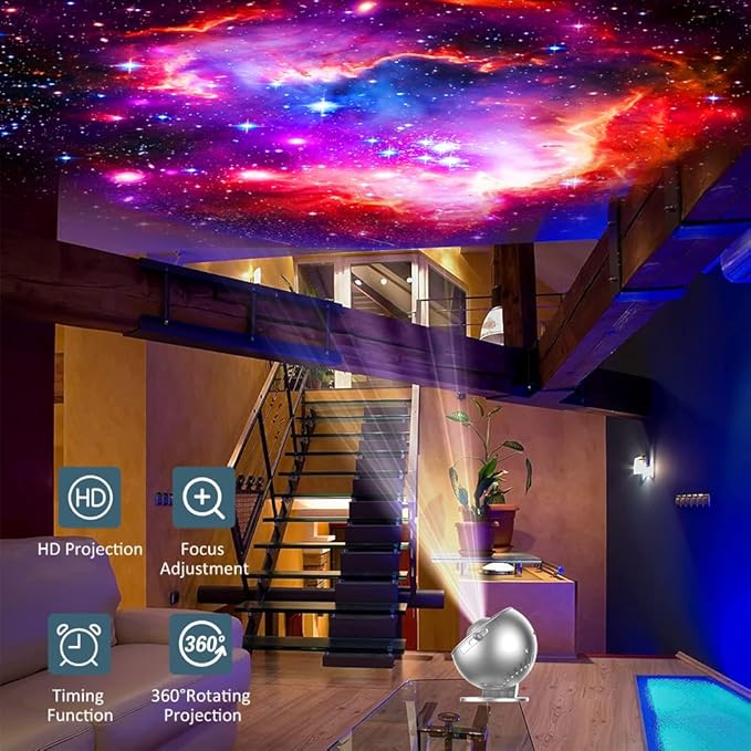 Galaxy Projector for Bedroom,Star Projector,HD Image Large Projection for Bedroom Night Light,Planetarium Projector Galaxy Night Light Projector for Kids Include 4K Replaceable 13 Galaxy Discs