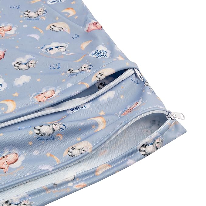 ALVABABY 2pcs Cloth Diaper Wet Dry Bags Waterproof Reusable with Two Zippered Pockets Travel Beach Pool Daycare Soiled Baby Items Yoga Gym Bag for Swimsuits or Wet Clothes LZD2122